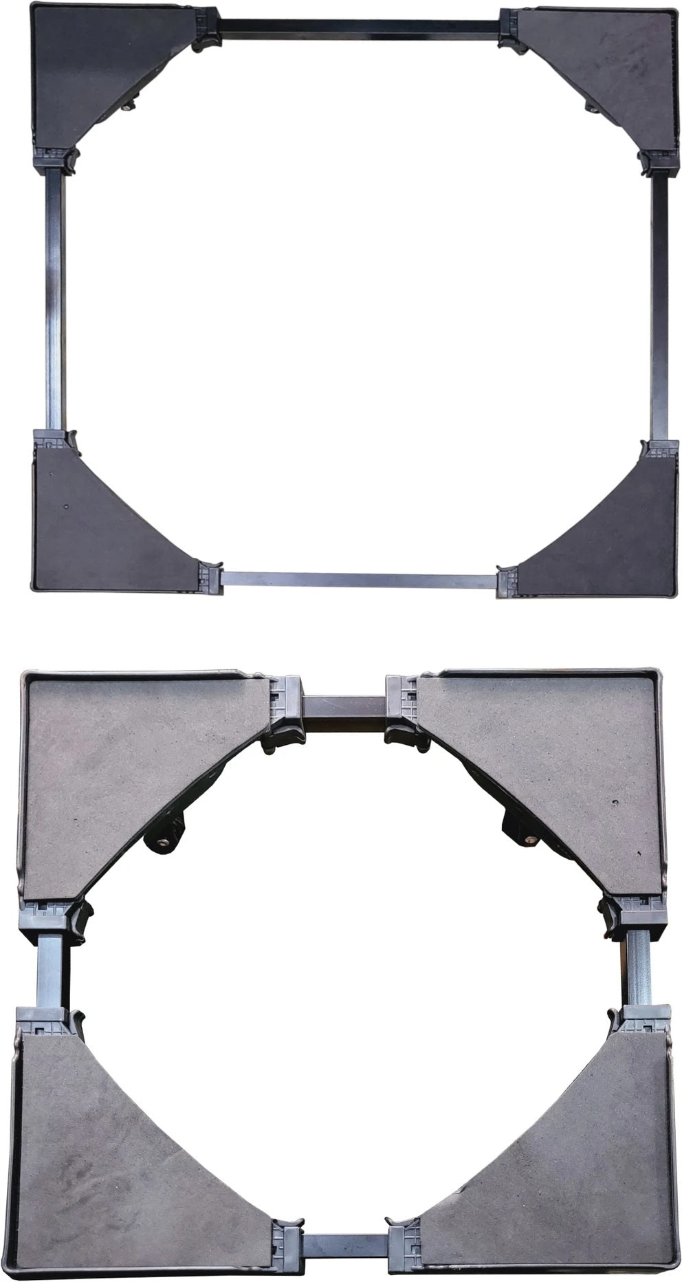 Godrej trolley stand with caster wheels close-up