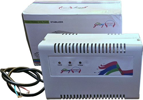 Godrej Smart Care 4KVA Voltage Stabilizer front view with box