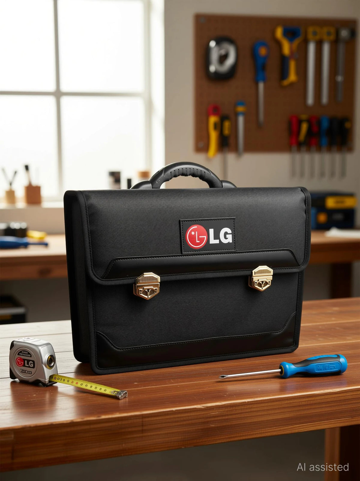 LG Flap Service Bag back view with zip pocket