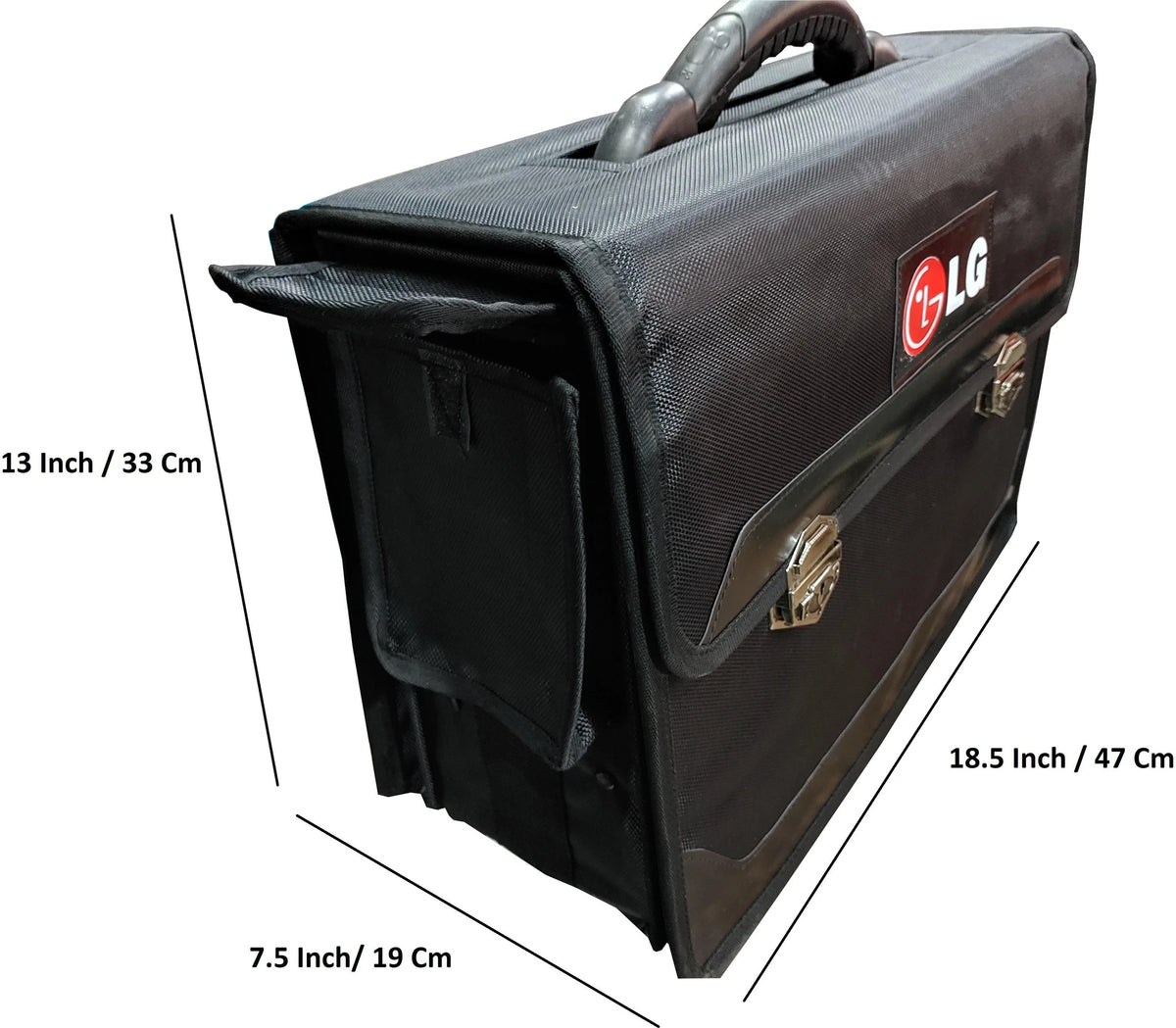 LG Flap Service Bag bottom view showing 5 steel studs